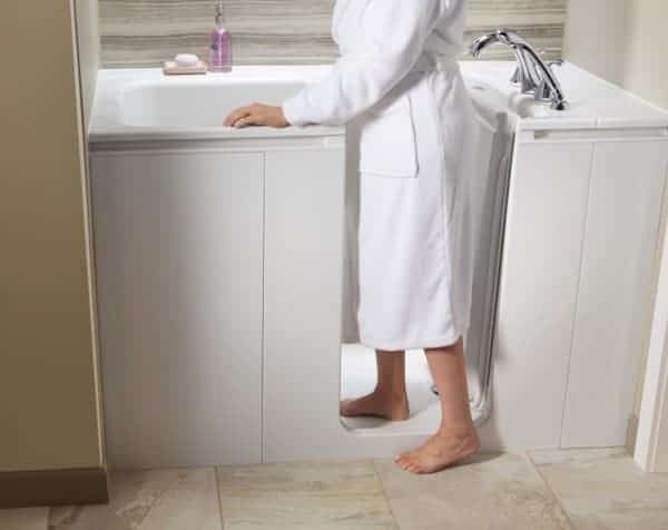 A walk-in tub provides safety and peace of mind.