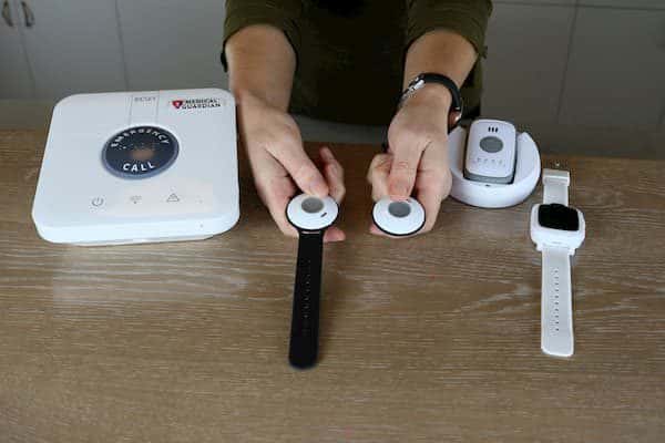 Medical Guardian base station cellular smartwatch and alert buttons Medical Guardian base station with alert buttons, mobile alert and medical alert smartwatch.