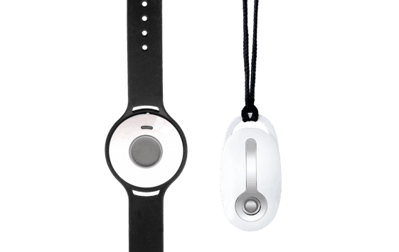The LifeFone wrist button and pendant are easy to wear with a sleek look.