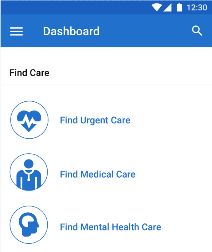 UnitedHealthcare App Dashboard
