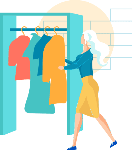 Woman in yellow dress illustration