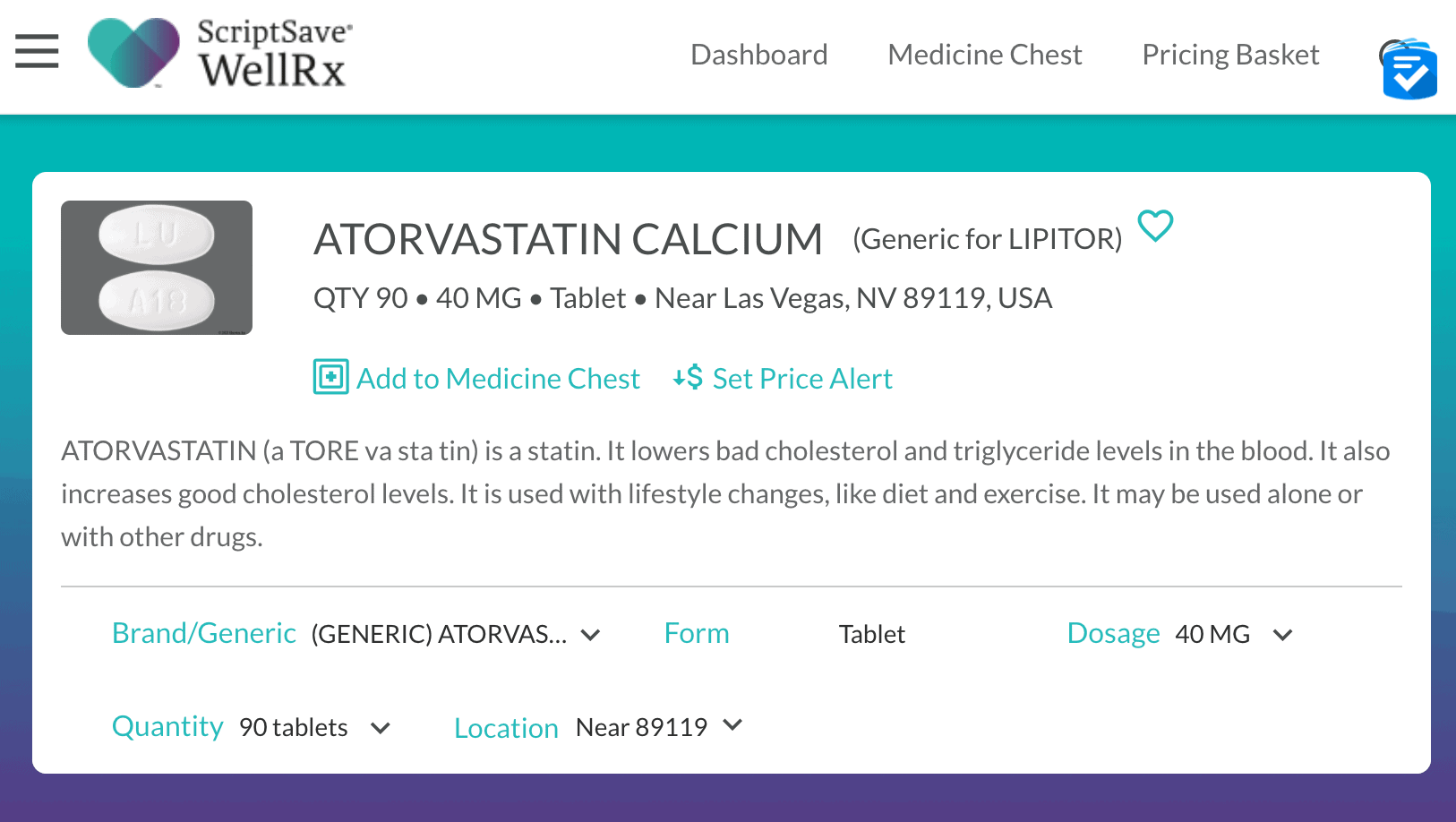 Prescription on WellRx