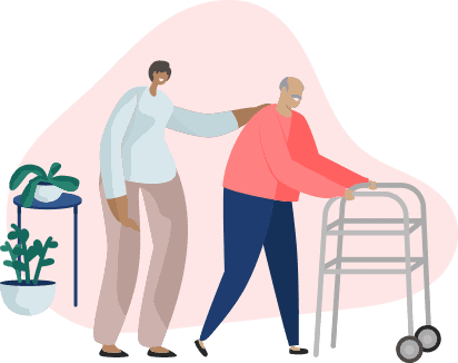 Man and woman holding hands illustration