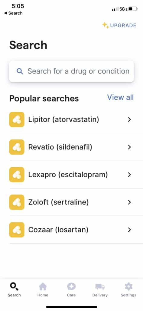 Searching for Medications with GoodRx