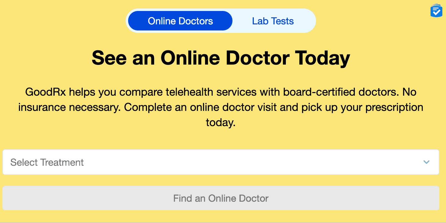 GoodRx Telehealth Options