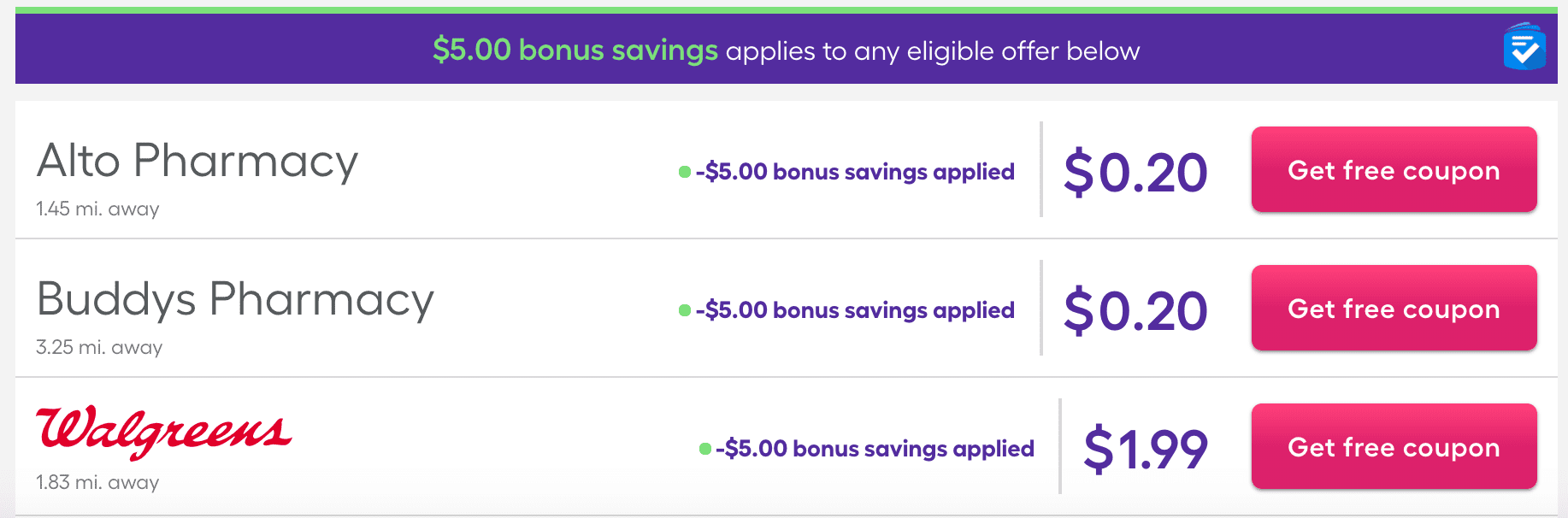 SingleCare Bonus Savings