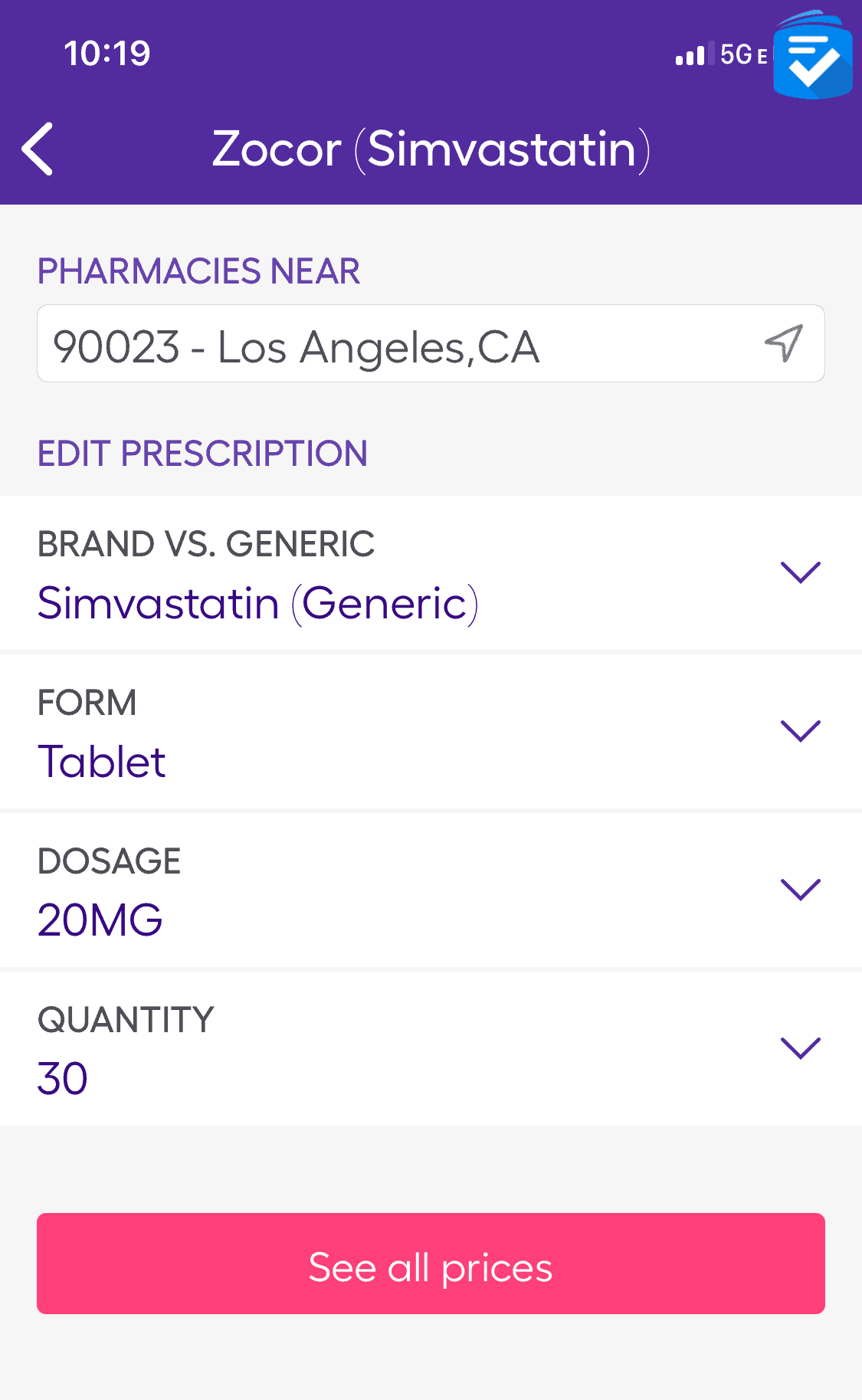 SingleCare Modify and Edit Prescription Feature