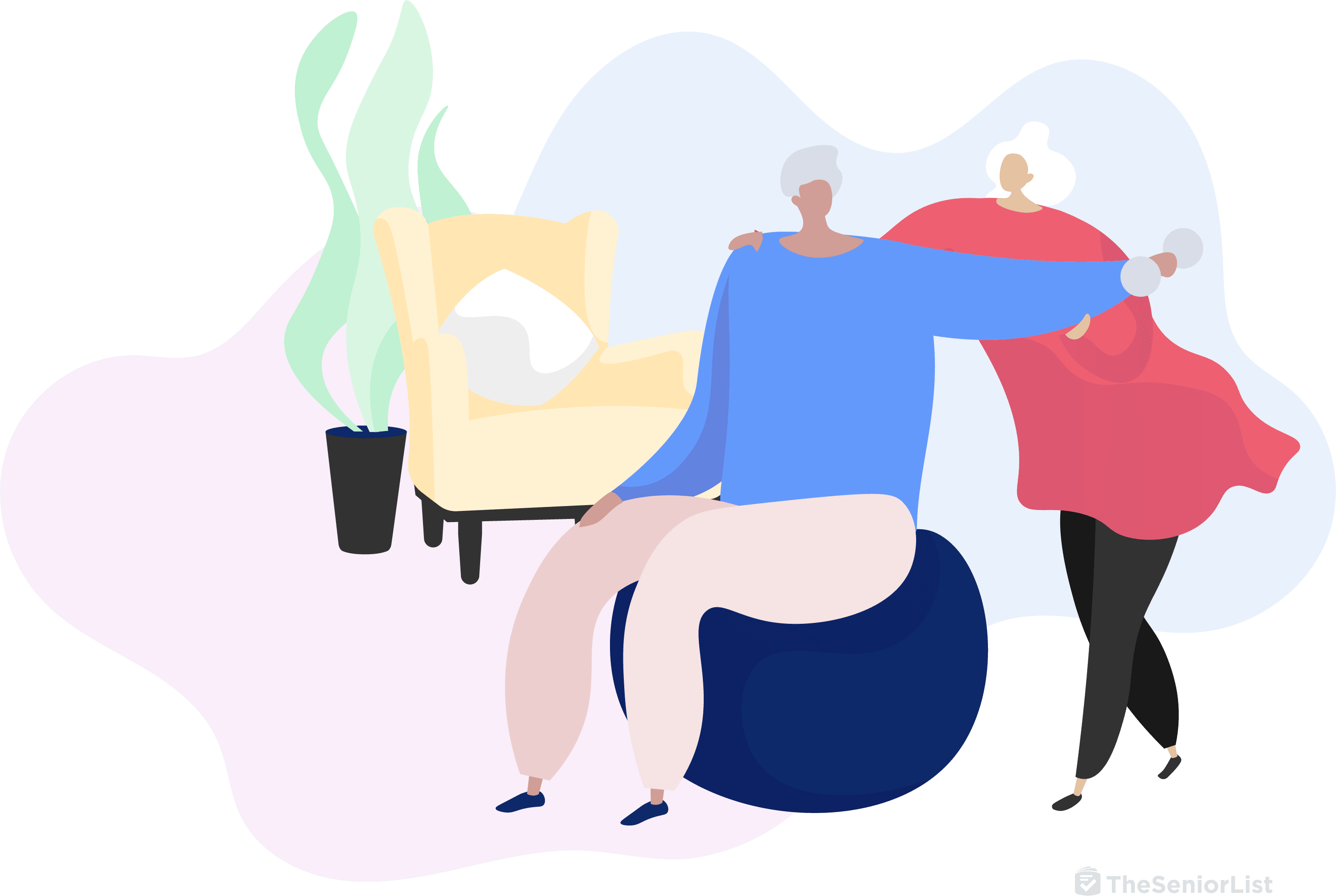 Woman helping person lift free weights