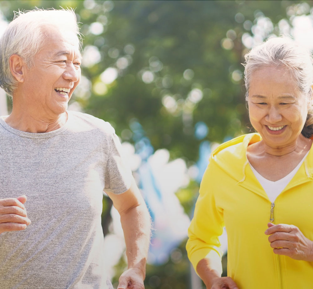 Man and woman jogging