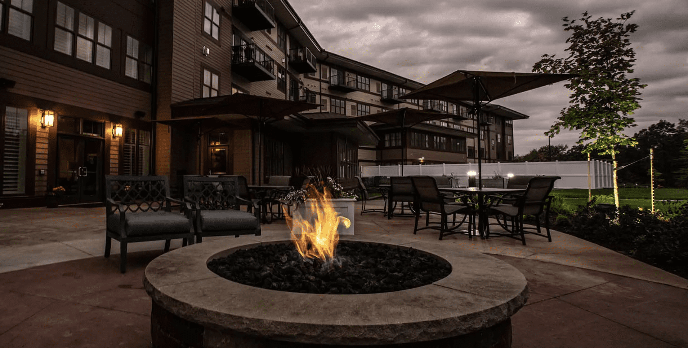 Outdoor terrace at Grand Living