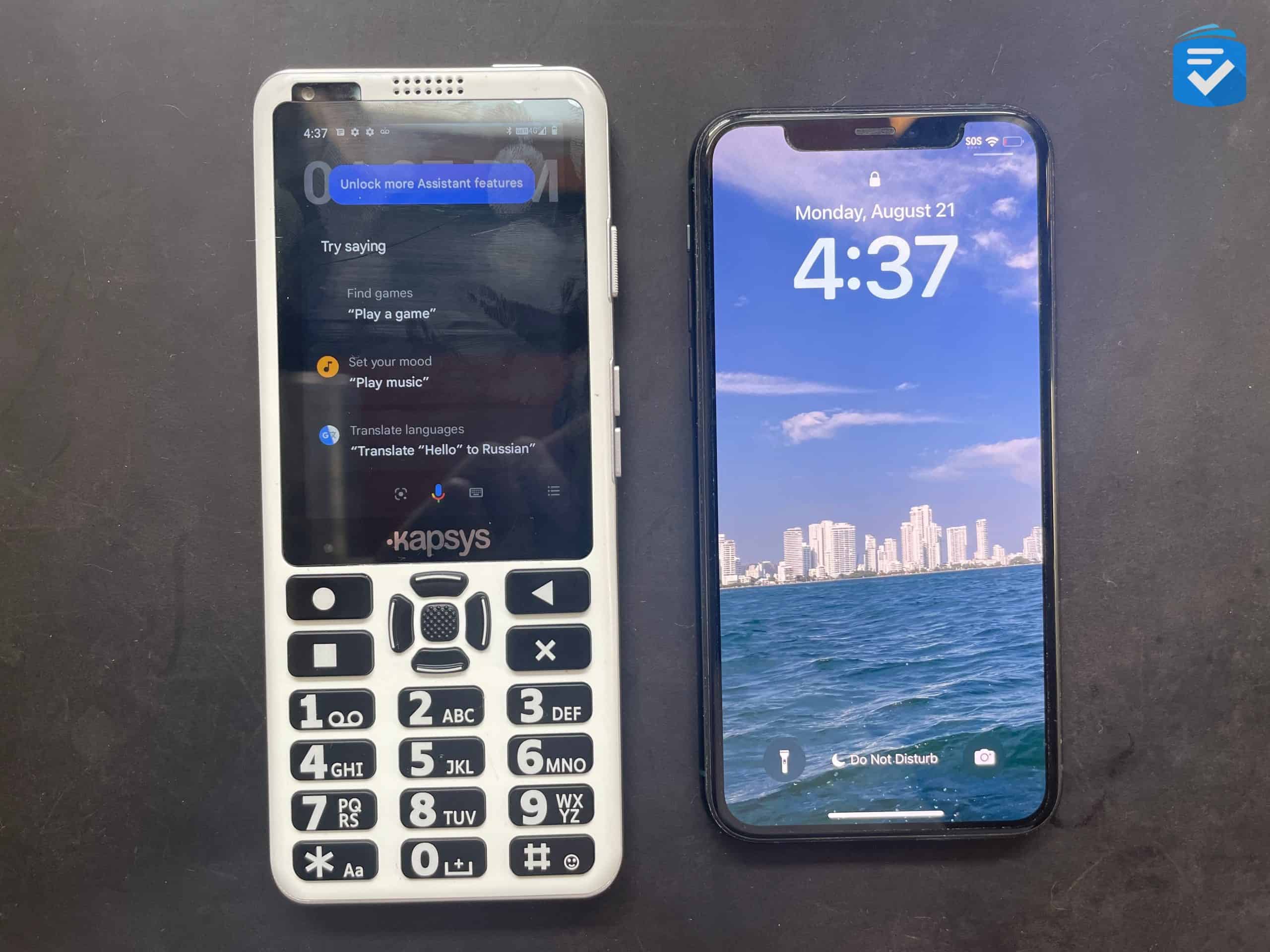 The SmartVision 3 compared to an iPhone 11 Pro