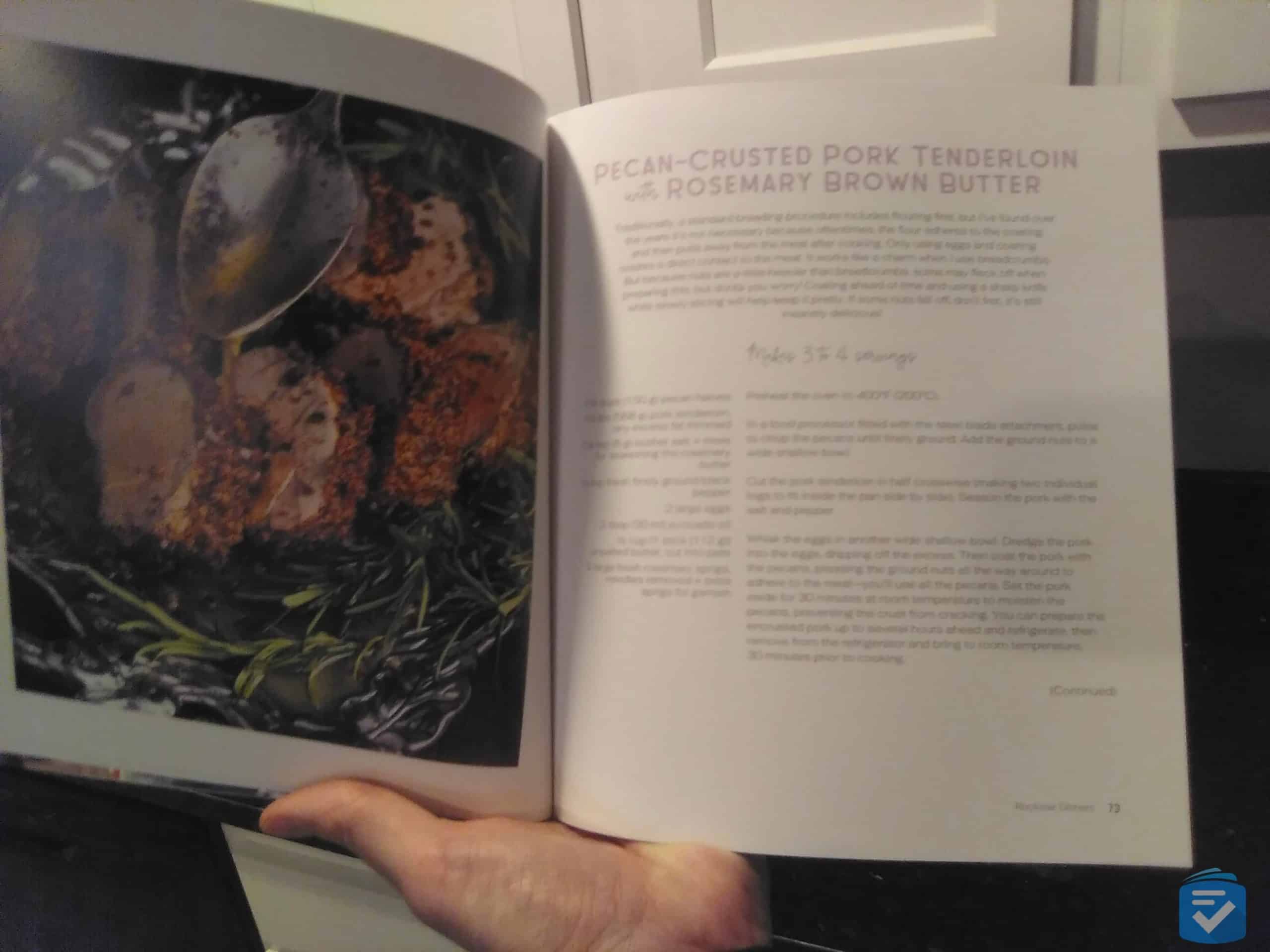 Image of a cookbook captured with the Iris Flip