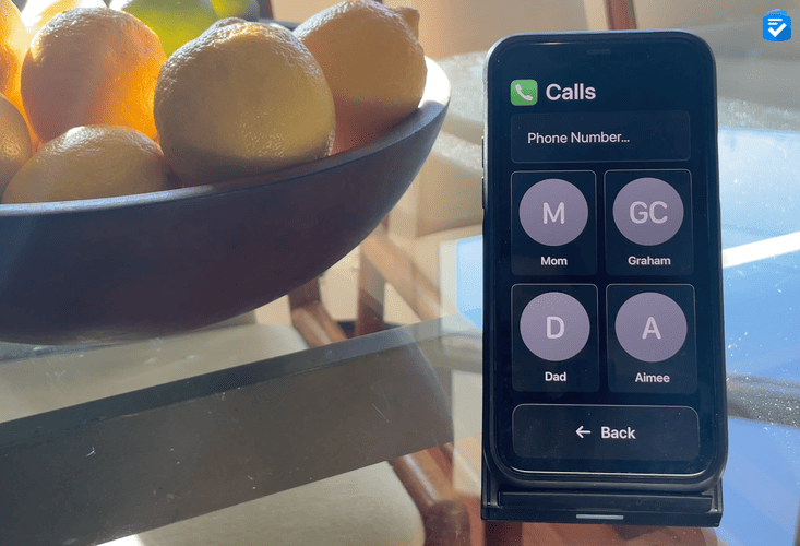 The Calls app in Assistive Access