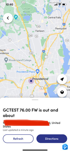 With the Lively Link app, one or multiple loved ones could track my device's location in real-time. (Exact address redacted for privacy reasons)