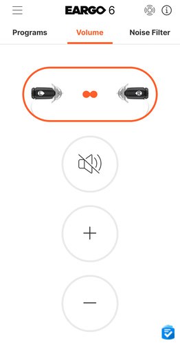 Adjusting volume through the Eargo App