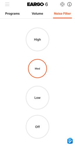 With the Eargo app, we could filter out various frequencies.