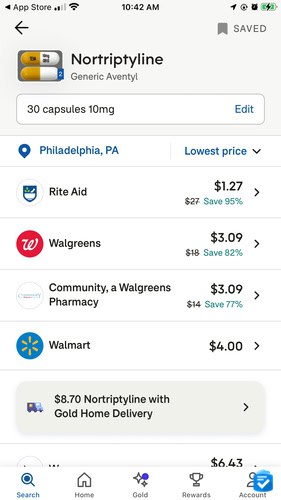 GoodRx offered consistently low prices on prescriptions.