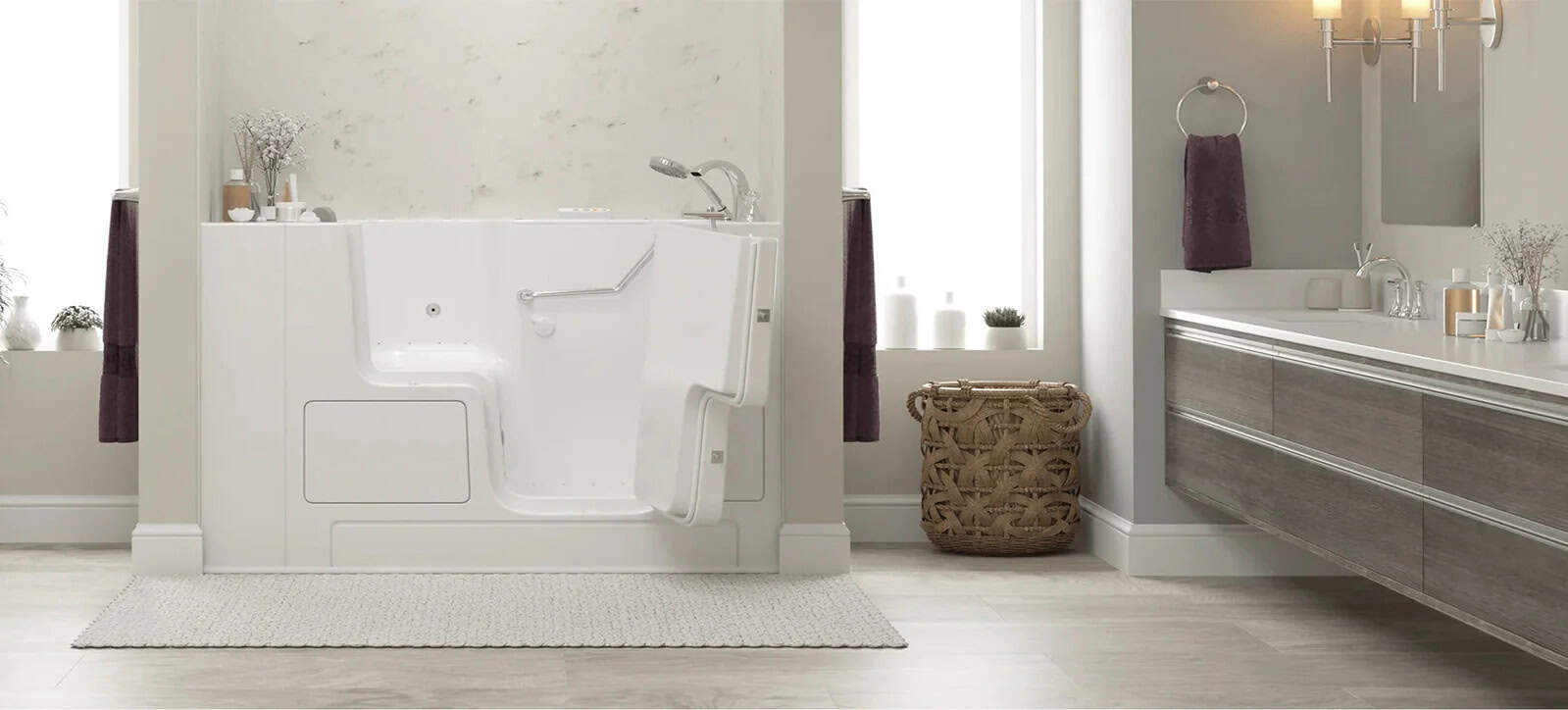 American Standard walk-in tub with shower wand. American Standard walk-in tub with shower wand.