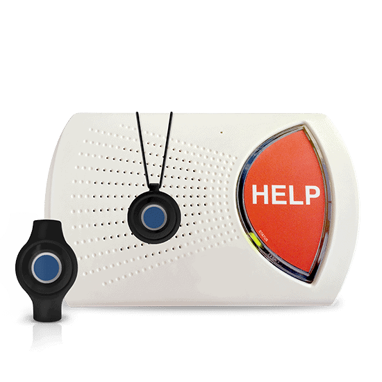 The Medical Alert Home Landline system includes a wearable and waterproof help button. The Medical Alert Home Landline system includes a wearable and waterproof help button.